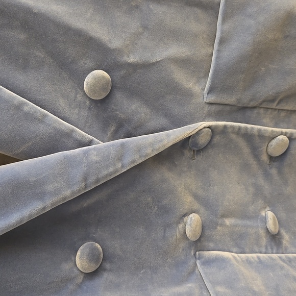 Sezane Michelle 100% Organic Cotton Iceberg Blue Velvet Jacket - Picture 5 of 7
